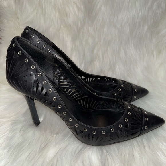 BCBGeneration Black Heels with Geometric Cutouts - Picture 4 of 6